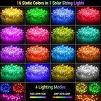 XEWEA Solar String Lights Outdoor, 40Ft 16 Colors 100 LED String Lights - Image 8