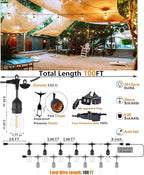 Outdoor Patio String Lights 100FT Waterproof IP65 Heavy Duty String Lights - Image 2
