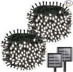 Upgrade 2Pack 200LED Solar String Lights by KAQ