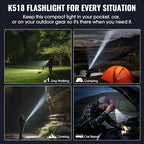 Rechargeable Tactical Flashlights, High Lumens Small Mini USB-C LED Flashlight - Image 9