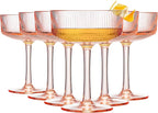 Khen Shatterproof Acrylic Ribbed Vintage Art Deco Martini, Champagne & Cocktail - Image 5