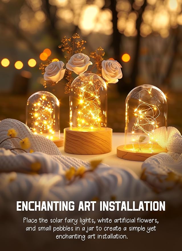 Minetom Solar String Lights, 4 Packs Total 132Ft 400 LED Solar Fairy Lights - Image 8