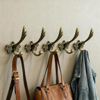 6Pcs Cute Butterfly Decorative Wall Double Hook Antique Brass Hook by KOXHERO