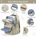 Khaki Backpack for Women Men - Image 2