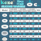KEZE 24 Sizes Plumbing Washers Assorted Kit 165 PCS Garden Hose Washer Rubber - Image 3