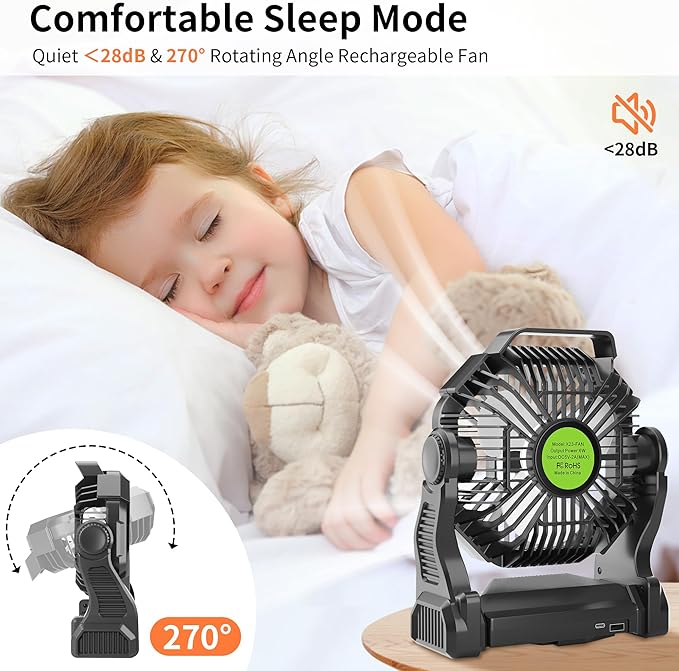 Rechargeable Portable Camping Fan - Image 5