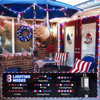 JMEXSUSS Red White and Blue Lights Clear Wire, 66 Ft 200 LED 4th of July - Image 2