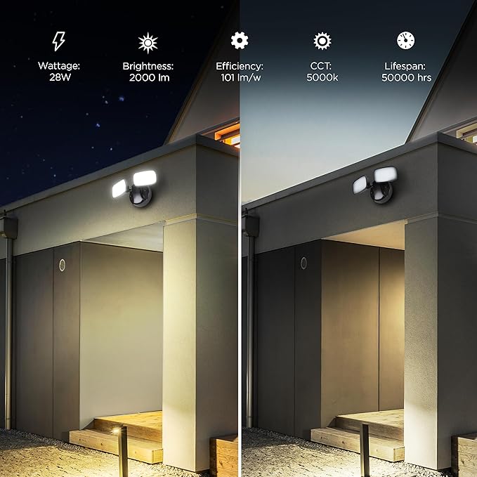 Feit Electric LED Security Outdoor Light, 28W LED Waterproof Flood Light - Image 4