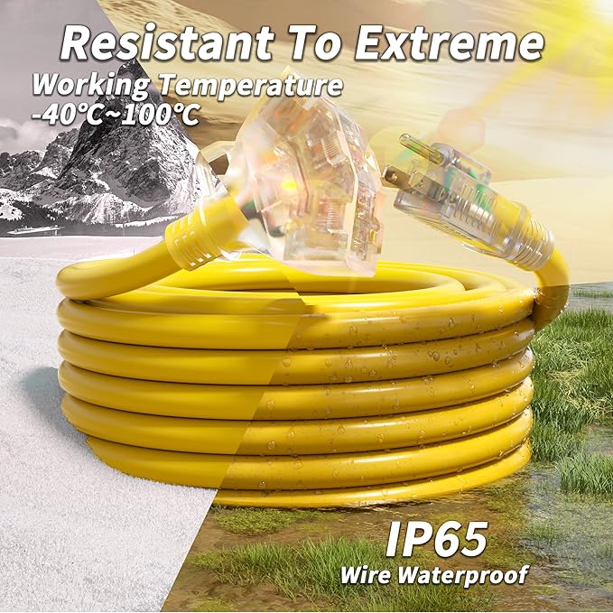 PlugSaf 1 FT 12/3 Gauge Outdoor Extension Cord - Image 5