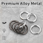 Gkeygo Key Ring Clip, 4/5 Inch Keychain Rings, 8 Pack Round Carabiner Clip - Image 2