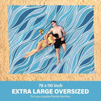 Famstar Beach Blanket Oversized Extra Large78 X 110", Waterproof Sandproof - Image 2