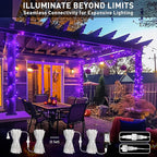 JMEXSUSS 150 LED Purple Christmas Lights Indoor, 8 Modes Connectable String - Image 5