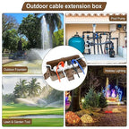 Medium Outdoor Electrical Box, IP54 Waterproof Extension Cord Cover w/ 6 Cable - Image 7