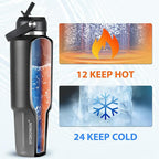 HYDROWION 32 oz Insulated Water Bottle, Car Water Bottle Holder - Image 3