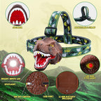 Nitigo Dinosaur Headlamp for Kids Flashlight 2 Pack, Rechargeable Led - Image 2