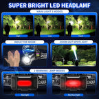 Rechargeable Headlamp 2 Pack, 3500 Lumens Bright Headlight - Image 4