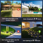 Peasur Mini Solar Ground Lights Outdoor, 4 Pack Flat Solar Powered Disc Lights - Image 7