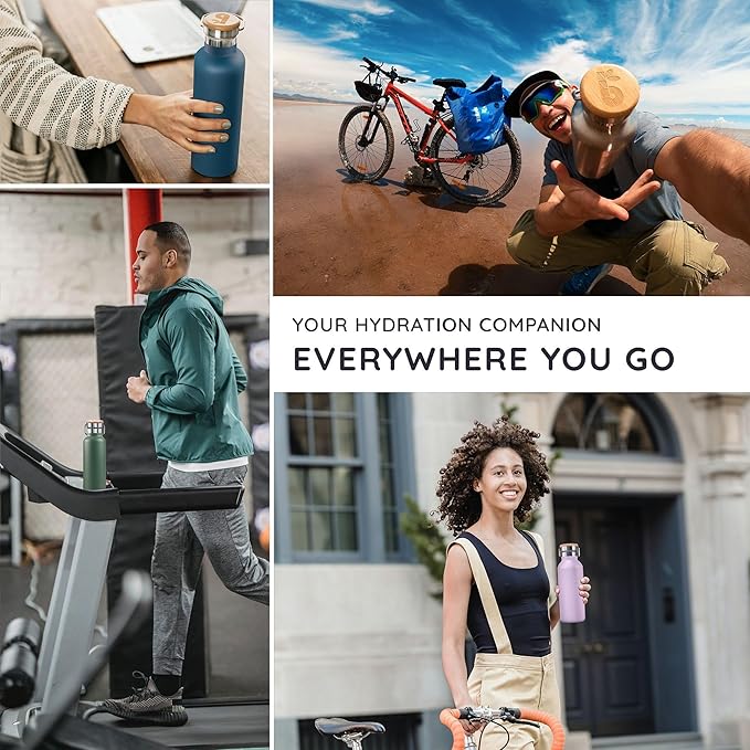 Bambaw Stainless Steel Insulated Water Bottle 32 oz, Stainless Steel Water - Image 7
