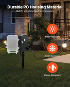VEVOR Outdoor Power Stake Waterproof, 25 FT Extension Cord, Outdoor Power Strip - Image 5