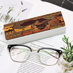 African Map Ethnic Pattern Eyeglass Case Spectacle Case Slim PU Leather - Image 6