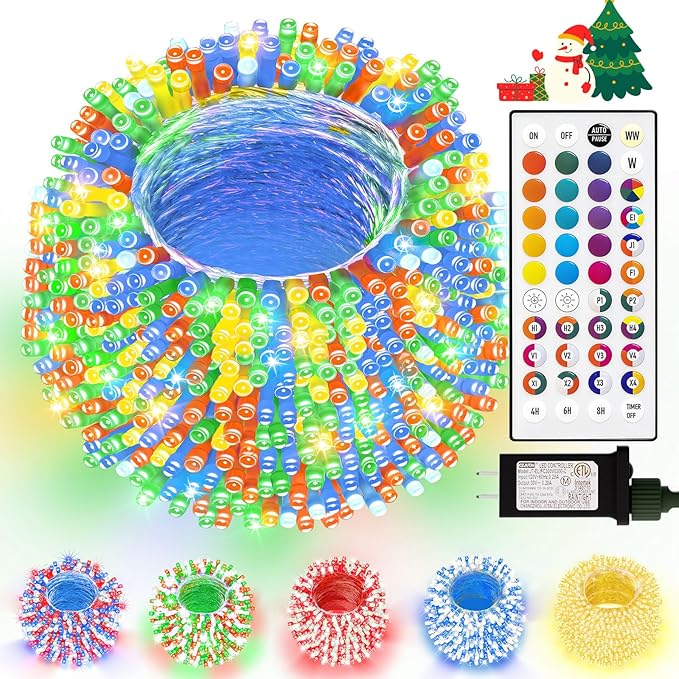 LitHome 164Ft 500 LED Color Changing Christmas String Lights, 35 Colors 9 Modes by LitHome