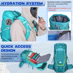 IGOLUMON 60L Hiking Backpack Waterproof Camping Backpack - Image 6