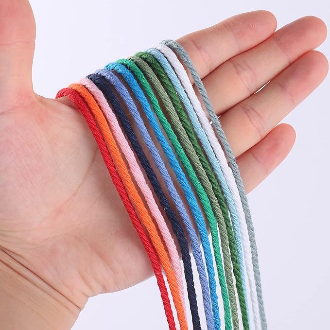 Avocado Green Macrame Cord 3mm x 109Yards, Colored Cotton Rope Craft Cord - Image 2