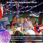 4th of July Red White and Blue Lights, Connectable 200 LED 66FT String Lights - Image 4