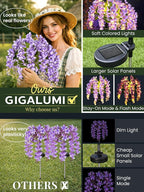 GIGALUMI Solar Lights Outdoor for Garden Decor, 3 Pack Solar Flower Lights - Image 2