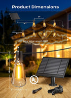 Brightown 58FT Solar String Lights Outdoor Waterproof, Patio Lights - Image 6