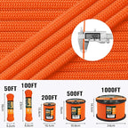 Paracord Rope 750 lb - 500ft 5/32" Parachute Cord 4MM 12-Strand para Cord - - Image 5