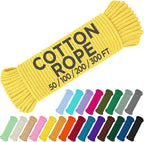 TECEUM Cotton Rope 3/16” – 100 FT – Strong All-Purpose Braided Rope – Natural by TECEUM