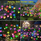 Solar Garden Lights Outdoor, 2 Pack 16 LED Solar Firefly Lights Waterproof - Image 4