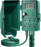 SURAIELEC Outdoor Power Stake, 7-Day Programmable Digital Timer, Power Strip by SURAIELEC
