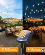 btfarm Solar String Lights Outdoor Waterproof, 50 LED 49 FT Solar Powered Patio - Image 3