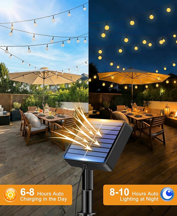 btfarm Solar String Lights Outdoor Waterproof, 50 LED 49 FT Solar Powered Patio - Image 3