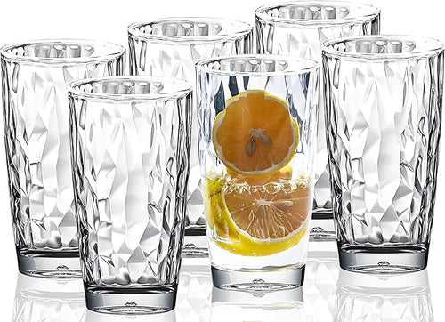 15 Oz Unbreakable Tritan Drinking Glasses Shatterproof Acrylic Glasses by VEILEDGEM