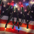 HISHINY Red White Blue 4th of July Patriotic Decorations Lights 100 Count Mini - Image 6