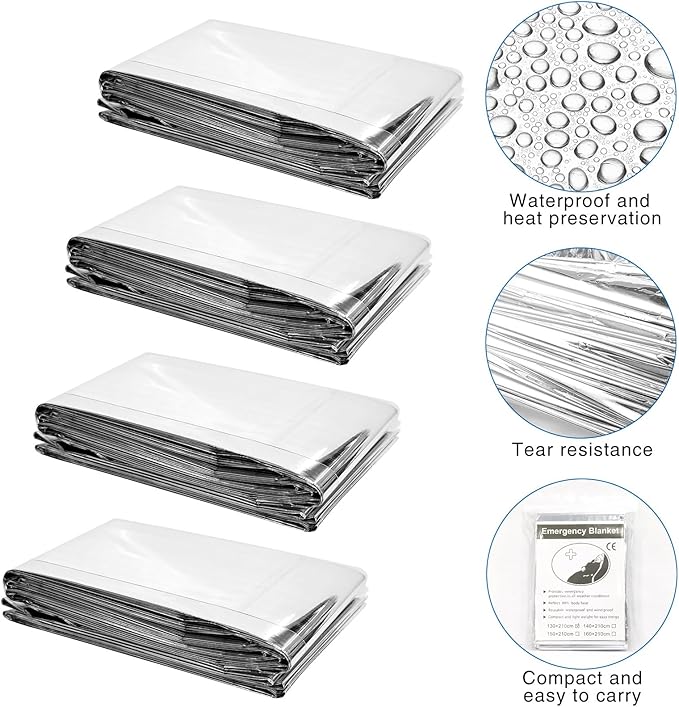 20 Pcs Emergency Mylar Thermal Blanket, High Reflectivity Survival Blanket - Image 4
