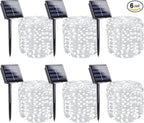 6 Pack Solar String Lights Outdoor, Extra-Long 600LED Solar Fairy Lights by SANJICHA