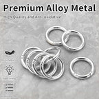 Gkeygo Key Ring Clip, 4/5 Inch Keychain Rings, 8 Pack Round Carabiner Clip - Image 2