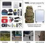 100L Camping Hiking Backpack, Molle military Tactical rucksack backpack - Image 6