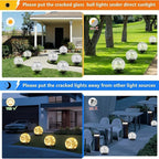 SyouHome Solar Garden Lights Outdoor Waterproof, 6 Pack LEDs Cracked Glass Ball - Image 4
