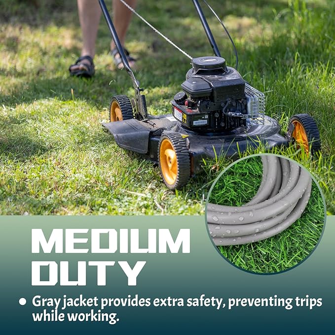 Indoor Outdoor Extension Cord 6 FT, 16/3 SJTW Weatherproof Grey Electrical Cords - Image 6