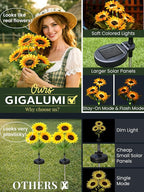 GIGALUMI Solar Garden Lights Artificial Sunflowers, LED Garden Decor Carefree - Image 4