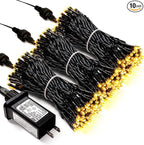 JMEXSUSS 300 LED Warm White Christmas Lights Outdoor Waterproof, 8 Modes Green by JMEXSUSS
