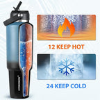 HYDROWION 32 oz Insulated Water Bottle, Car Water Bottle Holder - Image 3