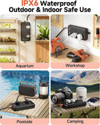 Outdoor Power Strip Waterproof IPX6, 6 Ft Extension Cord, 6 Wide Outlets & 4 - Image 7