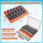 Junkin 6 Pack 3600 Fishing Tackle Boxes Waterproof, High-vis Orange Lure - Image 2