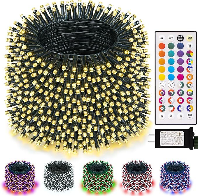 LitHome 99FT 300 LED Color Changing Christmas String Lights Outdoor, 35 Colors by LitHome